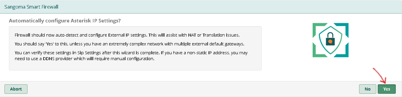 Configure Asterisk IP settings