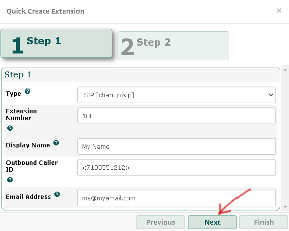Add Extension Step 1