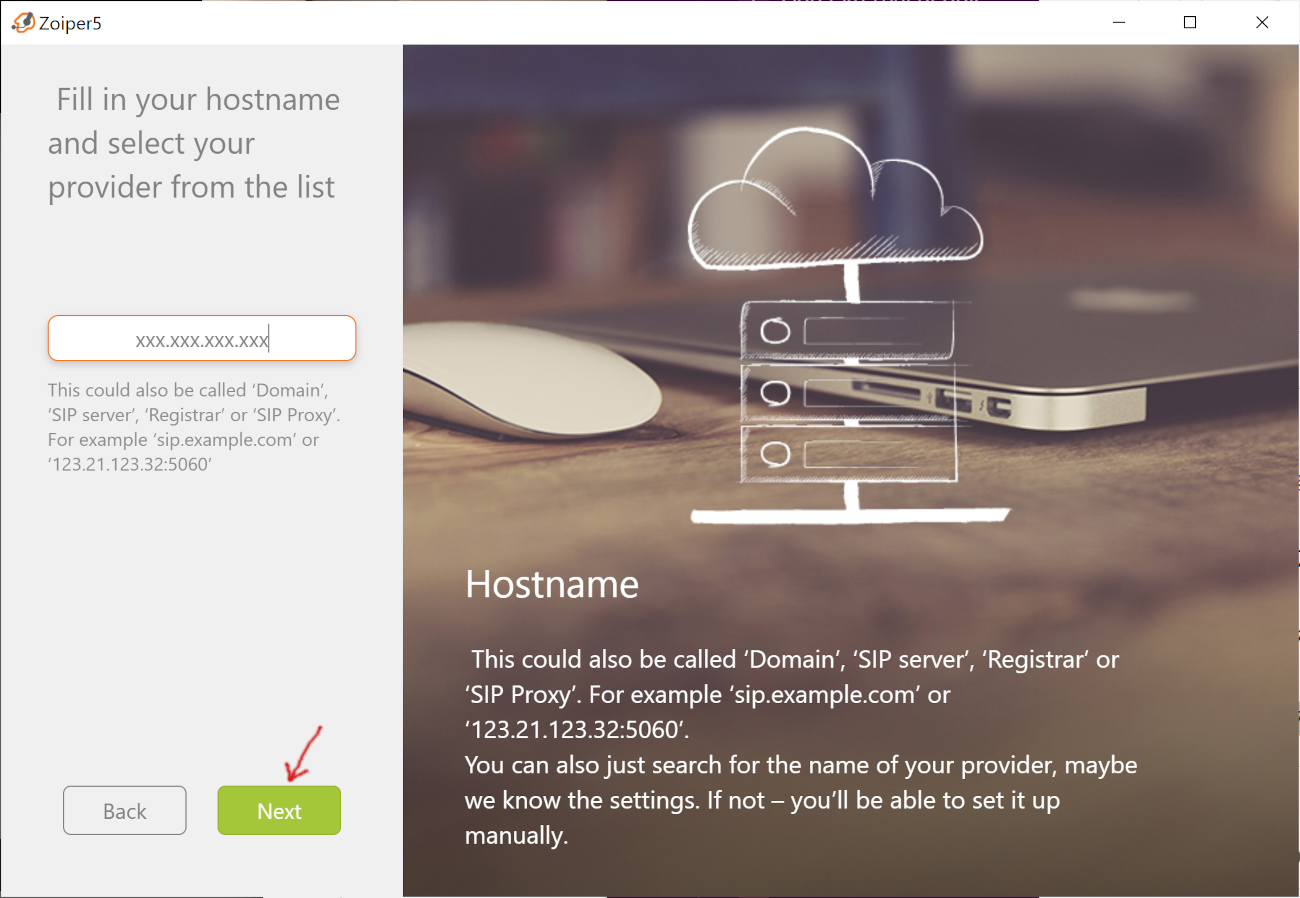 Zoiper Hostname